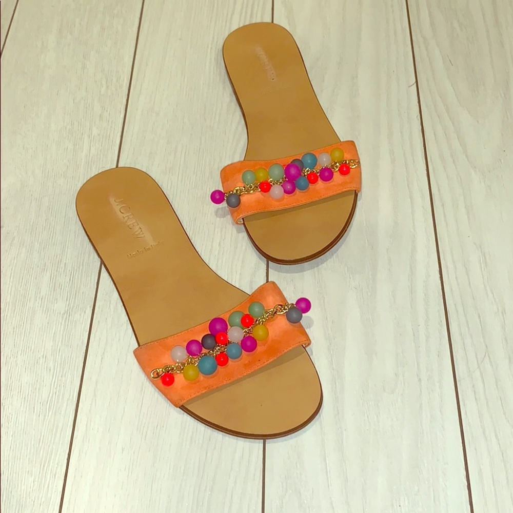 J Crew multicolored slide sandals